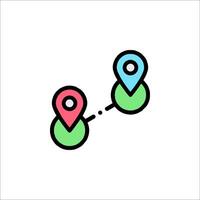 A pair of location markers on a white background vector