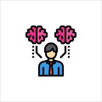 A man with two brain symbols on his head vector