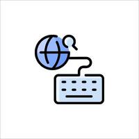 A globe and a keyboard icon vector