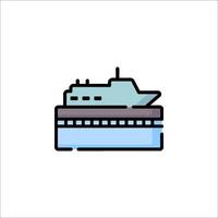 A boat on a dock icon vector