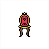 A chair with a heart on it in a line style vector