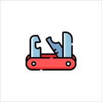A red swiss army knife in a case vector