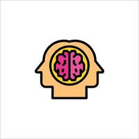 A brain icon in the shape of a head vector