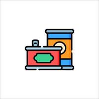 A can of food and a box with a lid vector