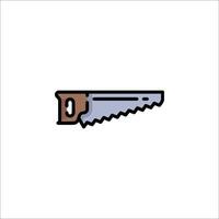 A saw in a line drawing on a white background vector