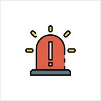 A red alarm icon with a light bulb vector