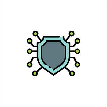 un proteger con un computadora chip en eso vector