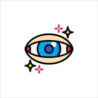 An illustration of an eye with stars vector
