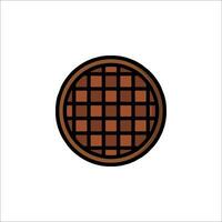 Waffle icon in a flat style on a white background vector