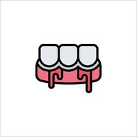 A tooth with blood dripping from it vector