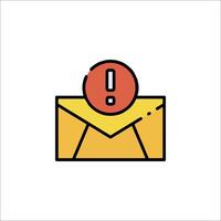 An email envelope with an exclamation mark on it vector