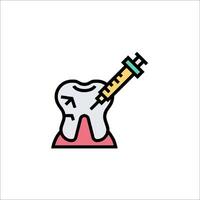 Tooth with injection icon illustration vector