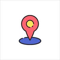 A location marker icon with a red dot vector