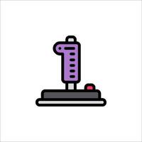 A purple and black button on top of a table vector