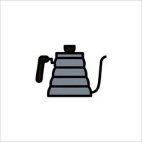 A black kettle with a handle on it vector