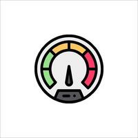 A meter with a red, green and yellow color scheme vector