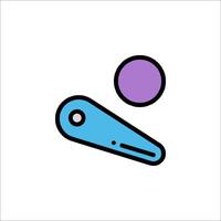 A blue and purple object with a pair of scissors vector