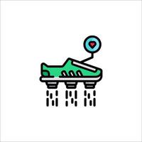 A shoe with a heart on it and a clock vector