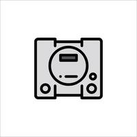 A black and white image of a game console vector