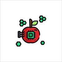 An apple with a computer chip on it vector