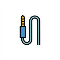 A blue and yellow cord with a plug on it vector
