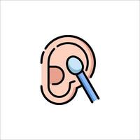 An ear with a stick and a blue pen vector