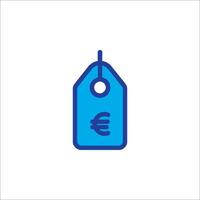 A price tag with a euro sign on it vector