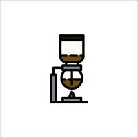 A coffee grinder is shown in a flat line style vector