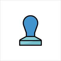 A blue rubber stamp on a white background vector