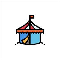 A colorful circus tent icon on a white background vector