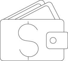 Wallet with money vector