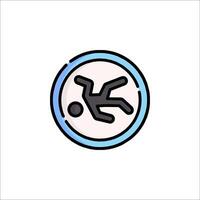 A man falling down in a circle icon vector