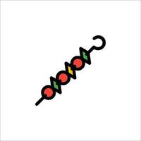 A black and red fish hook with a red and green stripe vector