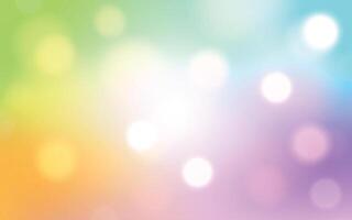 Pastel Rainbow Bokeh Dream Background. Soft Blurred Lights in a Colorful Glow. Backgrounds decoration vector
