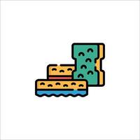 A bar of soap and a sponge icon vector