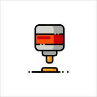 A red and orange machine with a screw on it vector