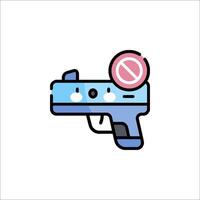A gun with a pink sticker on it vector