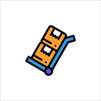 A cart with two boxes on it vector
