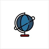 A globe icon with a red line around it vector