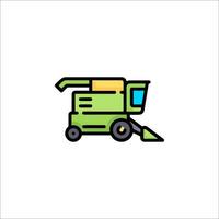 A green and yellow tractor icon on a white background vector