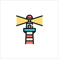 A lighthouse with a light on top vector