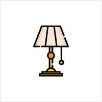 A lamp with a white shade on top vector