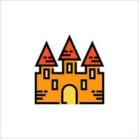 A castle icon with a door and windows vector