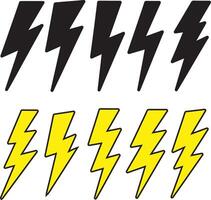 Lightning bolt icons set. illustration vector