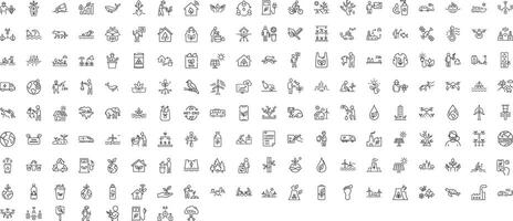168 Collection of Modern Editable Thin Line Style Icons Set Of Ecology Concept Related Icons Set Sustainable Future, Recycling, Green Energy, And More, Pictograms And Infographics vector