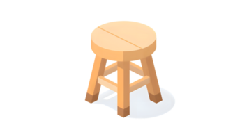 Simple Wooden Stool with Clean Design Ideal for Minimalist Interiors and Functional Spaces png