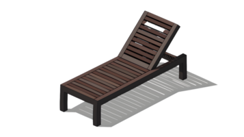 Modern Wooden Lounger with Adjustable Backrest for Relaxation and Comfort png