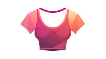 Colorful Gradient Crop Top with Short Sleeves for Fashion and Design Projects png