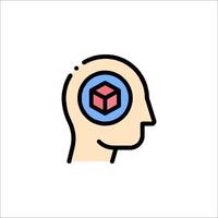 A person's head with a cube inside it vector