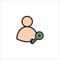 A person with a key icon vector